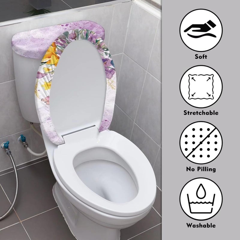 CREAMIC Easter Toilet Lid & Seat Cover Set - Hummingbird Design, Easy to Clean, Super Soft, Fits Most Round & Elongated Toilets - Image 3